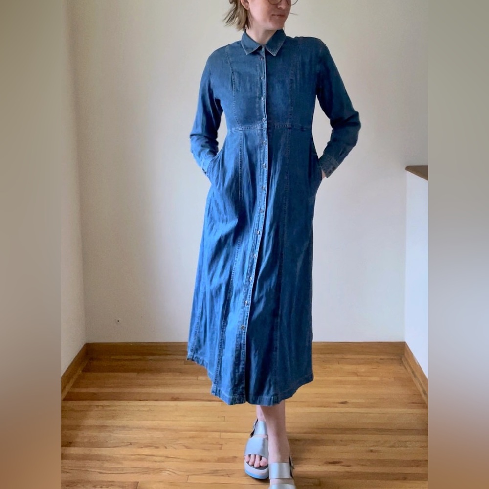 Vintage 90s Liz Claiborne Jeans western style denim dress